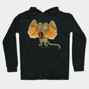 Cute Frilled Neck Lizard with Teddy Bear Hoodie